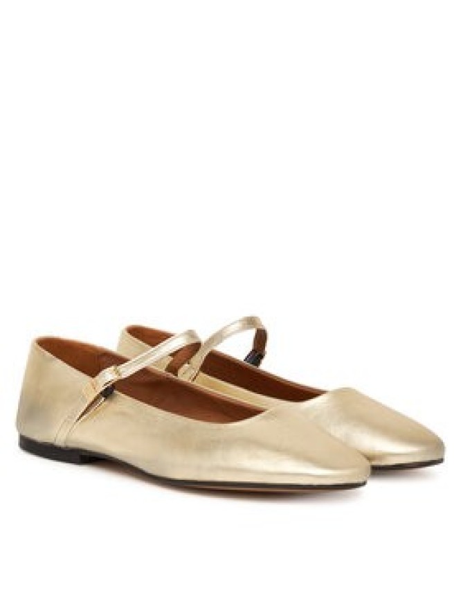 Tommy Hilfiger Baleriny Hilfiger Gold Ballerinas FW0FW09320 Złoty