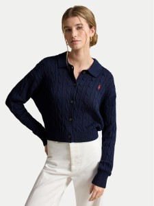 Polo Ralph Lauren Kardigan 211B30509002 Granatowy Straight Fit