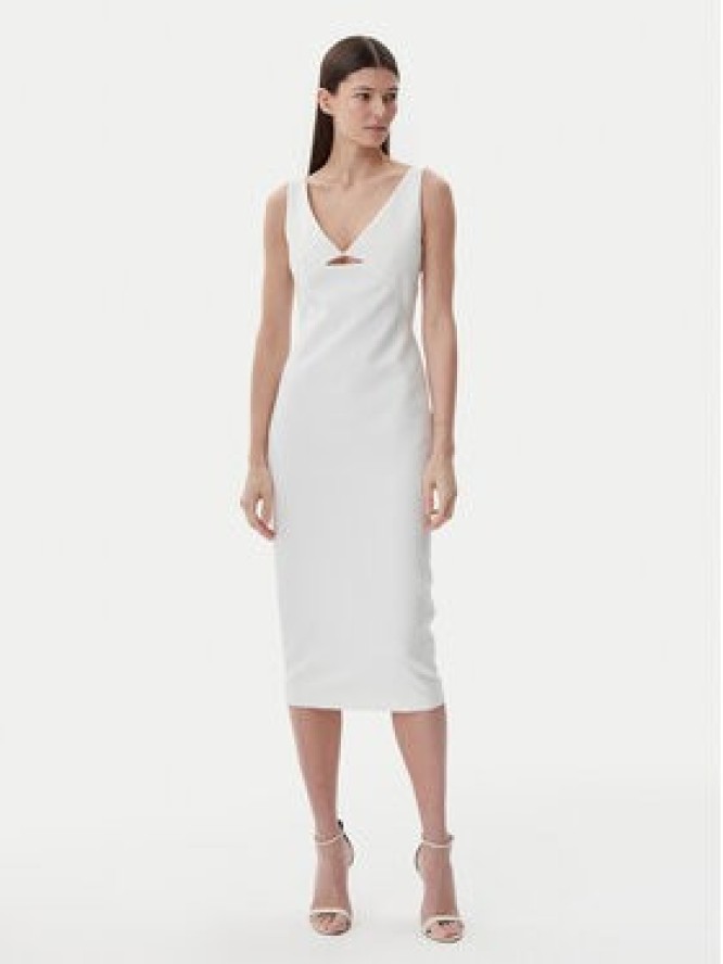 HUGO Sukienka koktajlowa 50537626 Biały Slim Fit