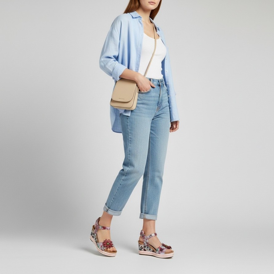 Sandały damskie Laura Vita, ze skóry naturalnej i podwyższona podeszwa na koturnie z plecionym wykończeniem, różowe, Facyo 75 AC1198-75 Lilas