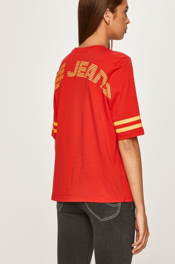 LEE GRAPHIC TEE DAMSKI T-SHIRT KOSZULKA LOGO BRIGHT RED L44SWMEF 112109981