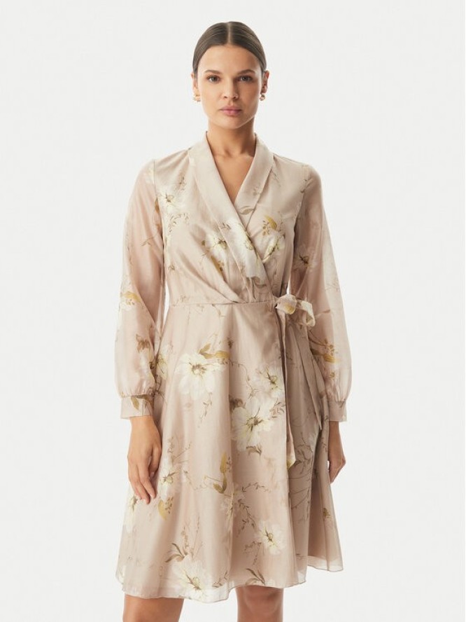 Rinascimento Sukienka koktajlowa CFC0128000003 Beżowy Regular Fit