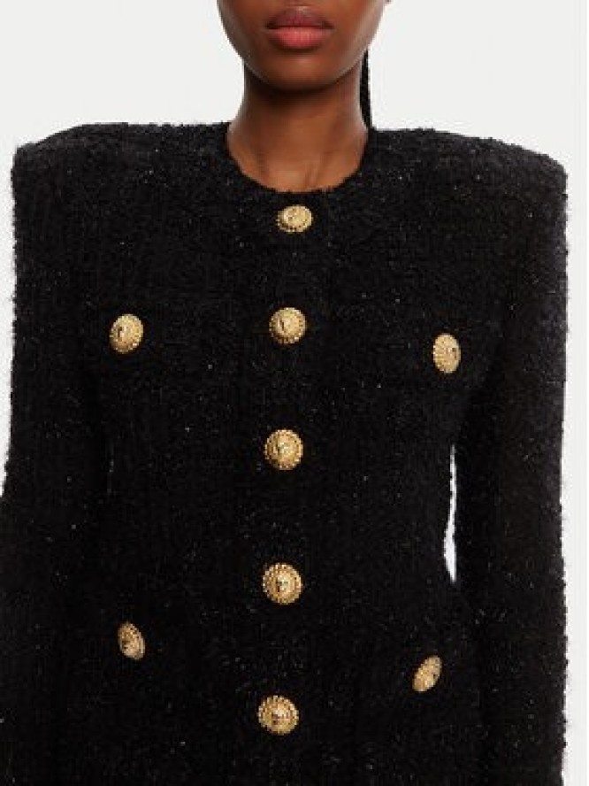 Balmain Kardigan DF1SK249KG43 Czarny Regular Fit