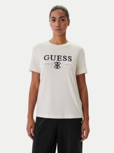 Guess T-Shirt V6RI13 KD772 Écru Regular Fit