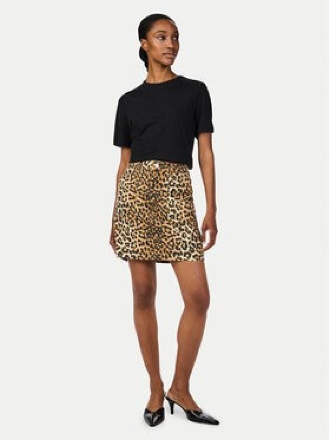 YAS Spódnica jeansowa Leonora 26036831 Brązowy Slim Fit