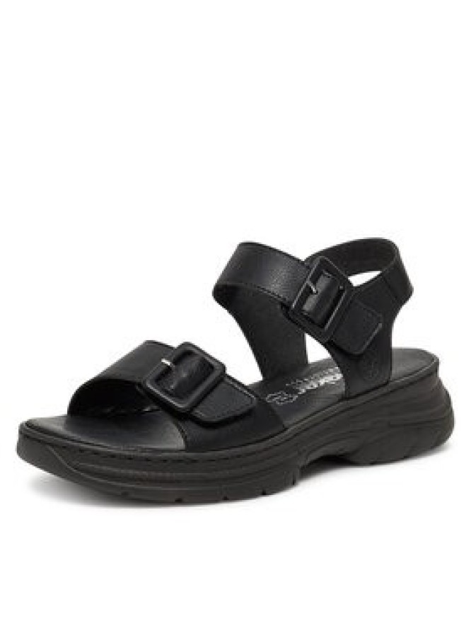 Rieker Sandały 66680-00 Czarny