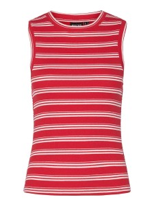 Pieces Top "Tadie" w kolorze czerwono-białym rozmiar: L