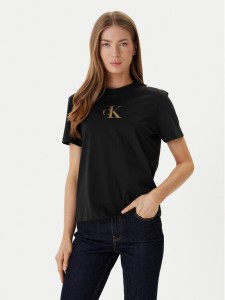 Calvin Klein Jeans T-Shirt Classic Foil LV047E804G Czarny Regular Fit