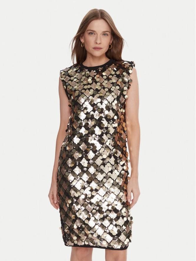 LOLA CASADEMUNT Sukienka koktajlowa LF2516016 Srebrny Regular Fit