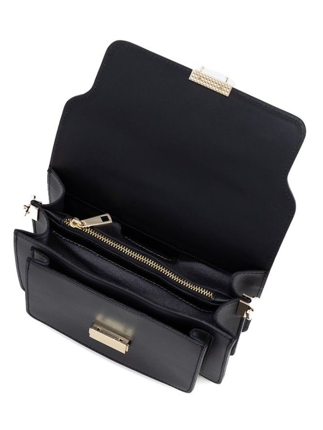 Pia Sassi Skórzana torebka "Carbonara" w kolorze czarnym - 23 x 17 x 10 cm rozmiar: onesize