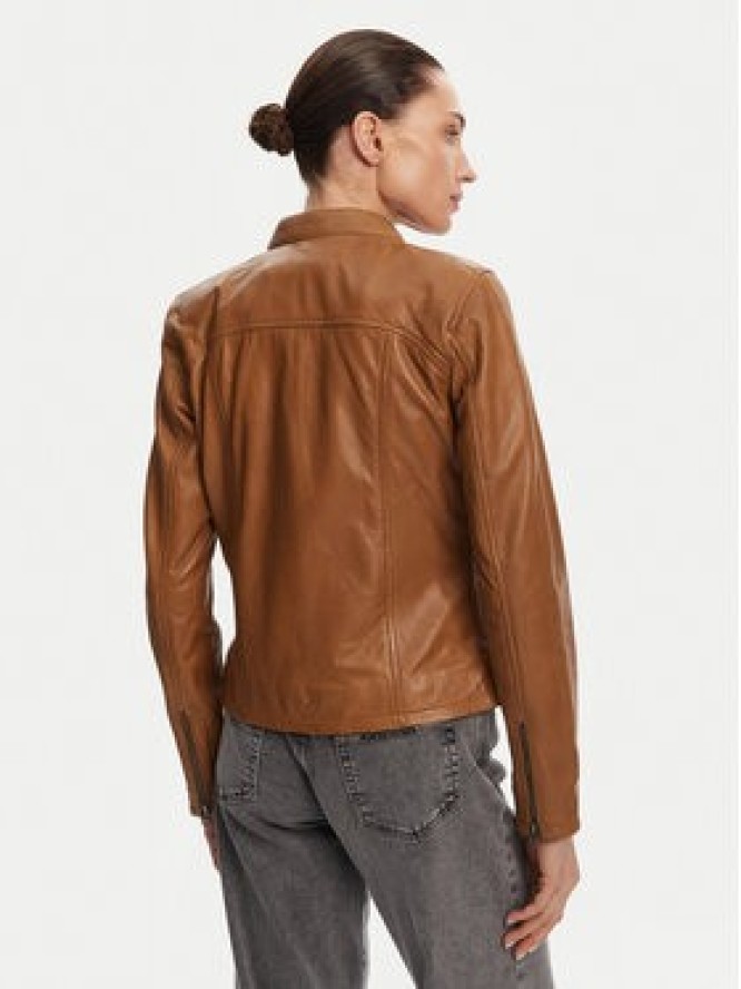 Serge Pariente Kurtka skórzana 77040 Brązowy Regular Fit