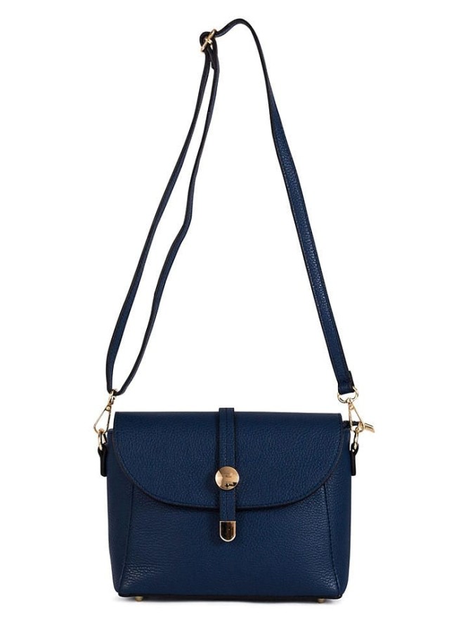 Pia Sassi Skórzana torebka "La Marmora" w kolorze granatowym - 25 x 19 x 8 cm rozmiar: onesize