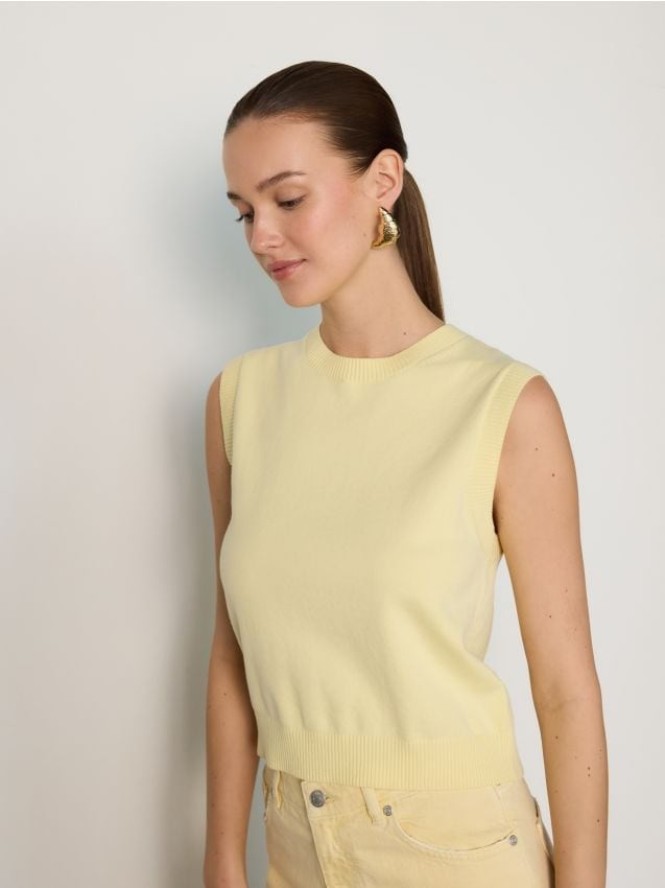 Bawełniana kamizelka - jasnożółty