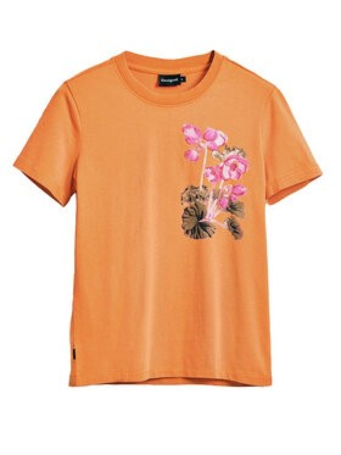 Desigual T-Shirt Botanical 25SWTK48 Pomarańczowy Slim Fit