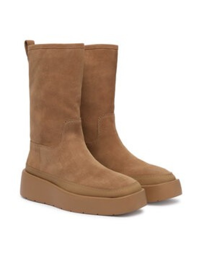 Calvin Klein Śniegowce Flatform Mid Boot Suede Wl HW0HW03181 Beżowy