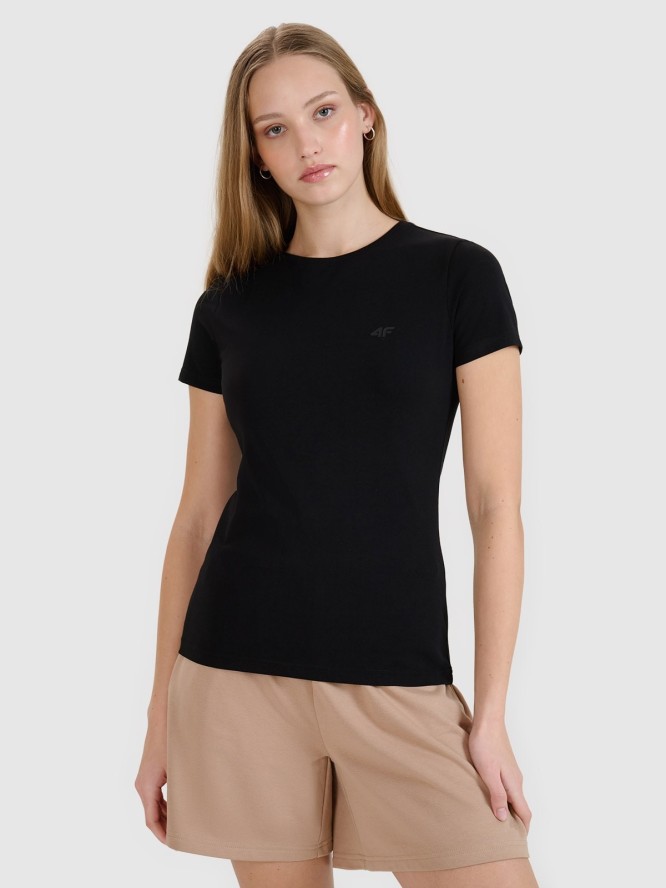 4F T-shirt slim gładki damski (2-pack) - biały L