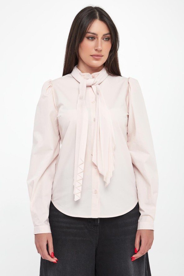 Koszula damska z popeliny z szarfą TWINSET