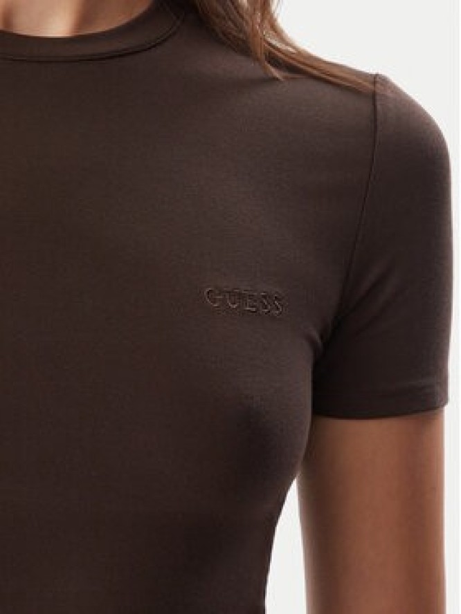 Guess T-Shirt O6BM13 K5058 Brązowy Slim Fit