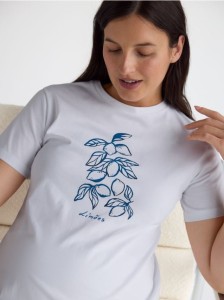 Bawełniany t-shirt z nadrukiem - biały