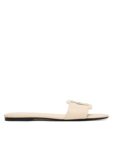 Calvin Klein Klapki Square Flat Sandal Emblem HW0HW03128 Żółty