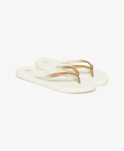 superdry Klapki Core Metallic z gumy i EVA – OFF WHITE
