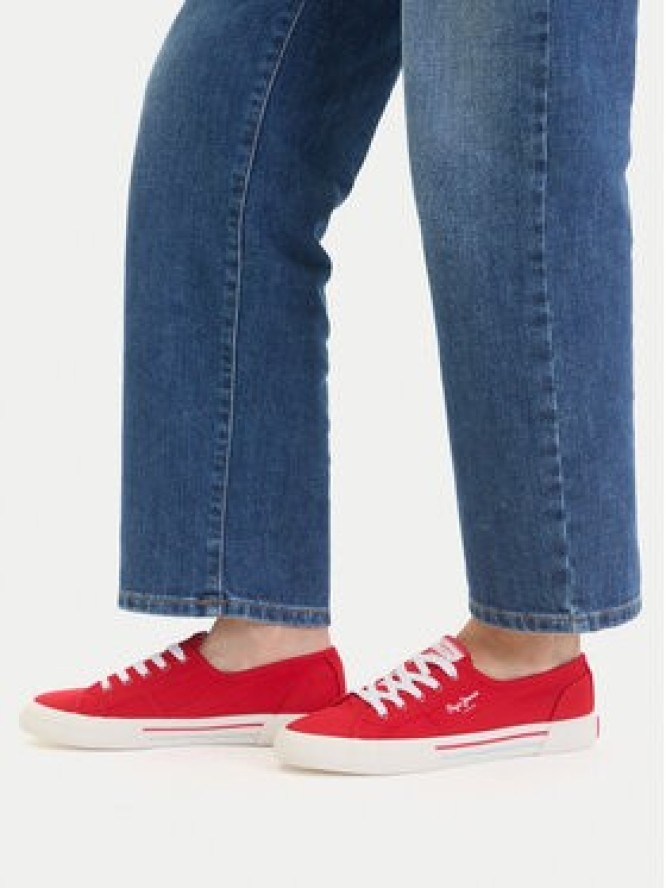 Pepe Jeans Tenisówki Brady Basic W PLS31287 Czerwony