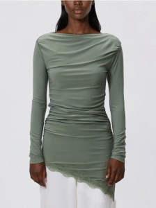 Asymetryczna bluzka - oliwkowy