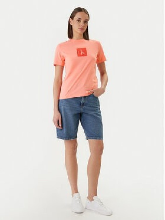 Calvin Klein Jeans T-Shirt LV047F819G Pomarańczowy Classic Fit