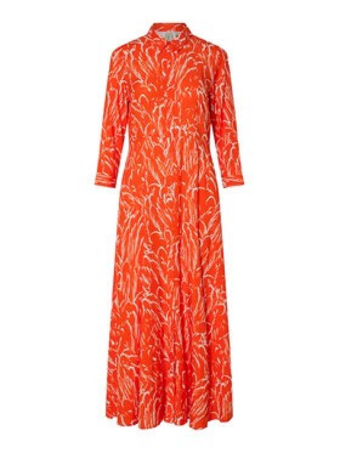 YAS Sukienka koszulowa Savanna 26022663 Pomarańczowy Loose Fit