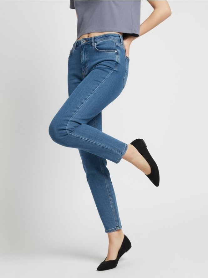 Jeansy mom fit - niebieski
