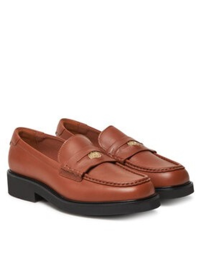 Tommy Hilfiger Lordsy Crest Squarish Toe Penny Loafer FW0FW08633 Brązowy