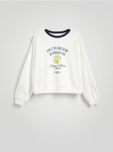 Bluza z nadrukiem - złamana biel