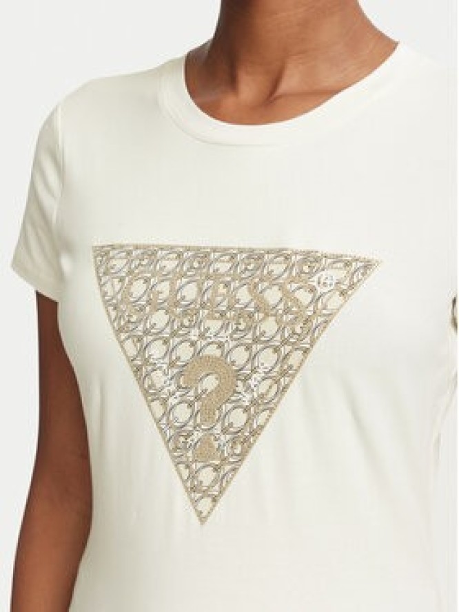 Guess T-Shirt W6BI61 K7948 Kremowy Regular Fit