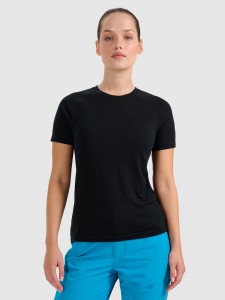 4F Koszulka trekkingowa z wełną merino damska - czarna L