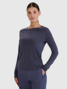 LONGSLEEVE DAMSKI 4F TREKKINGOWY SZYBKOSCHNĄCY Z WEŁNĄ MERINO KOLOR SZARY