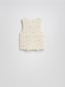 Ażurowy top - złamana biel