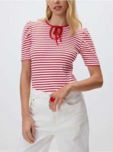 Bluzka z bufkami - czerwony