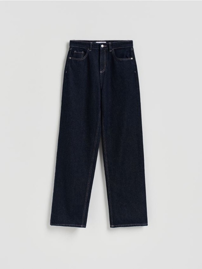 Jeansy regular - granatowy