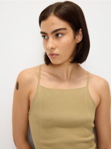 Bluzka z wiskozą - oliwkowy