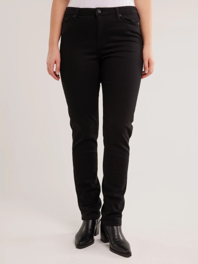Jeansy damskie slim z wysokim stanem czarne Kitty High Waist 915