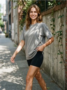 Bluza z krótkim rękawem - szary