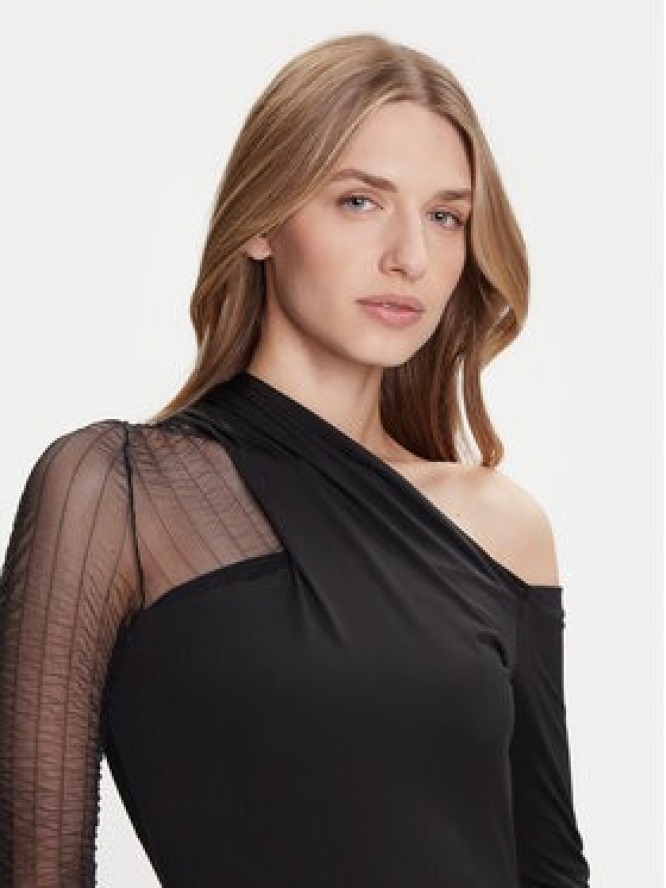 Simona Corsellini Bluzka A25CPMG00201 Czarny Slim Fit