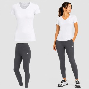 KOMPLET DAMSKI 4F T-SHIRT + LEGGINSY ZESTAW SPORTOWY NA CO DZIEŃ S SS26