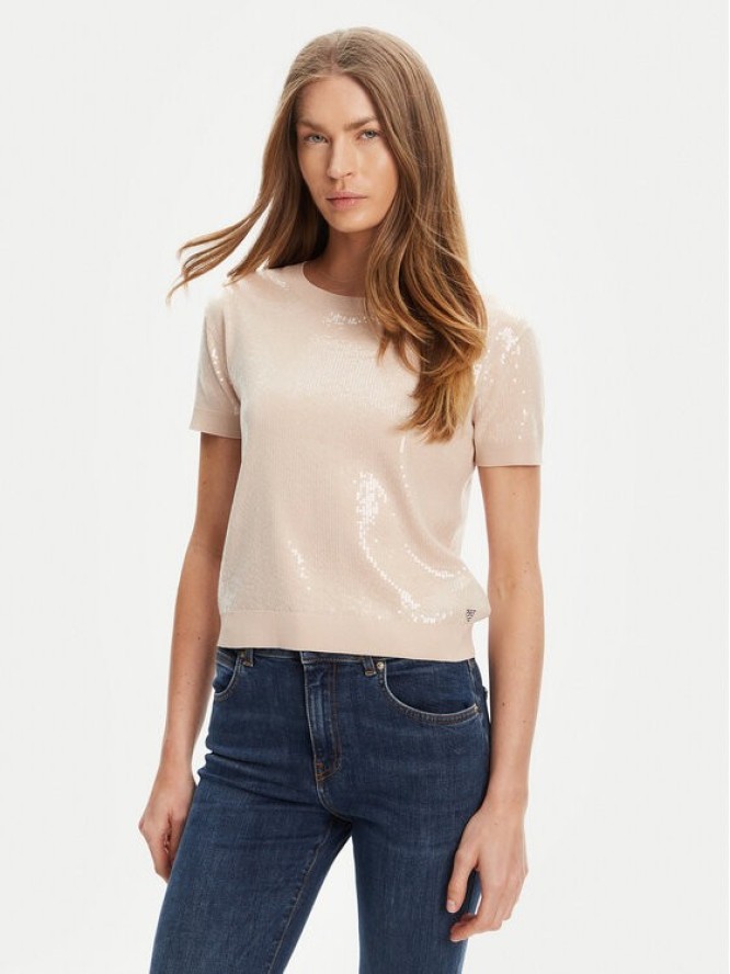 Guess Sweter W5YR21 Z3E70 Beżowy Regular Fit