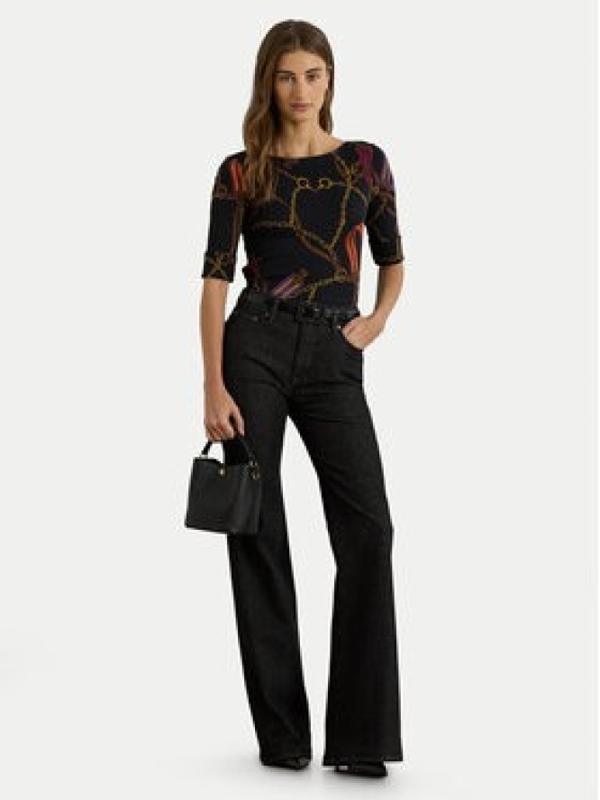 LAUREN RALPH LAUREN Bluzka 200980215001 Czarny Slim Fit