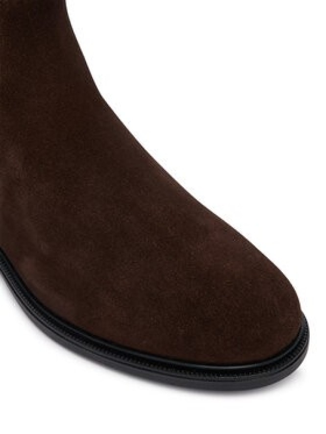 Tommy Hilfiger Sztyblety Enamel Flag Suede Ankle Chelsea FW0FW09575 Brązowy