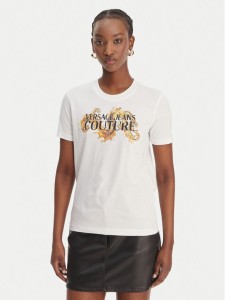 Versace Jeans Couture T-Shirt 80HAHE02 CJ00E Biały Regular Fit