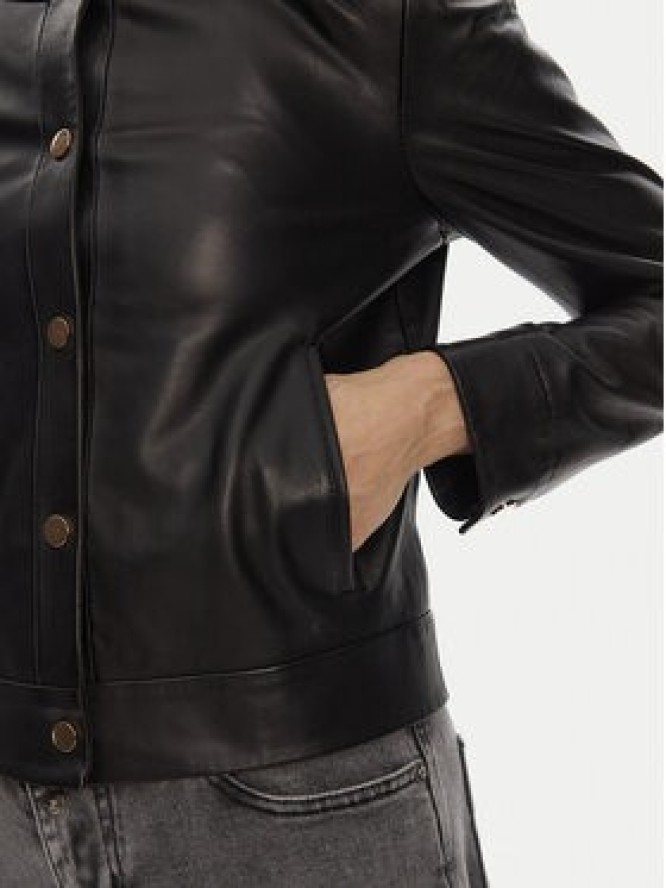 Serge Pariente Kurtka skórzana Marion Czarny Slim Fit