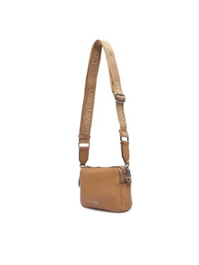 Calvin Klein Torebka Webbing 2X Strap Camera Bag LV04F3656G Beżowy
