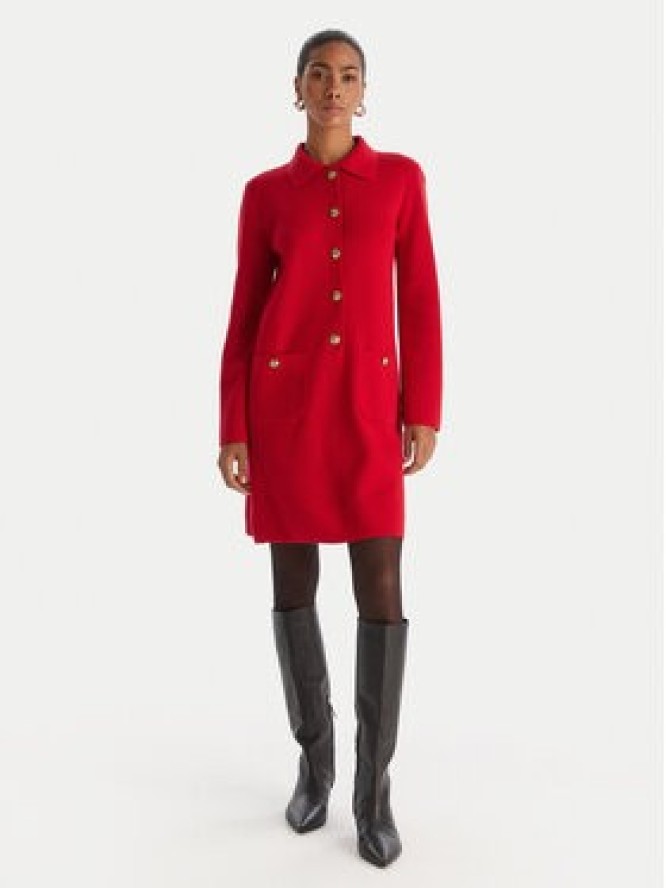 Luisa Spagnoli Sukienka dzianinowa Magilla 100109 Czerwony Regular Fit